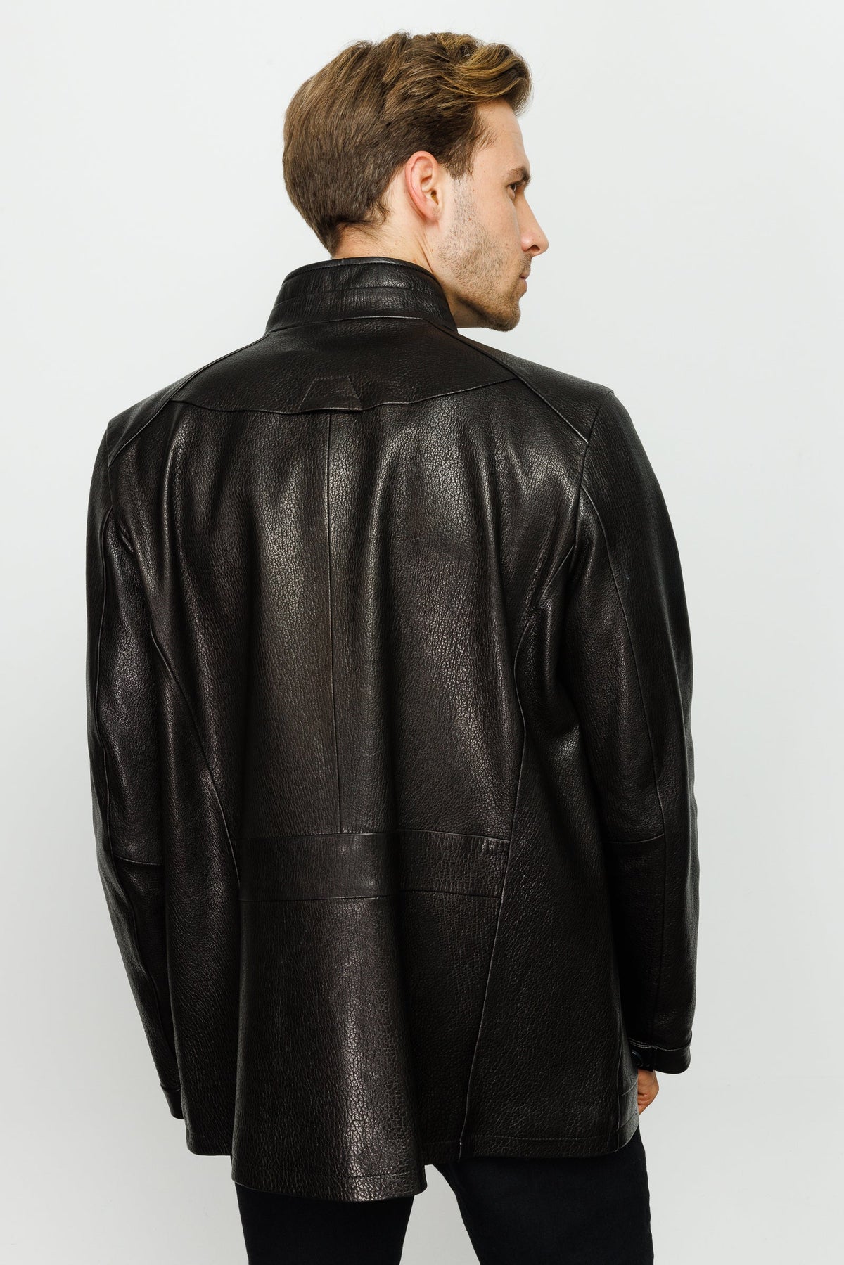 Vinci Leather The Barclay Black Leather Men Jacket – product view 5