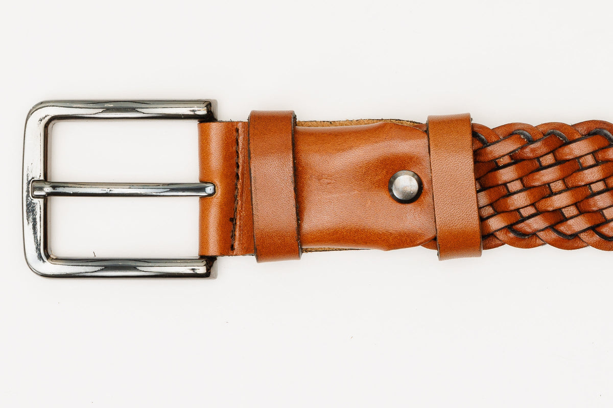 Vinci Leather The Mclean Woven Brown Leather Belt – product view 7