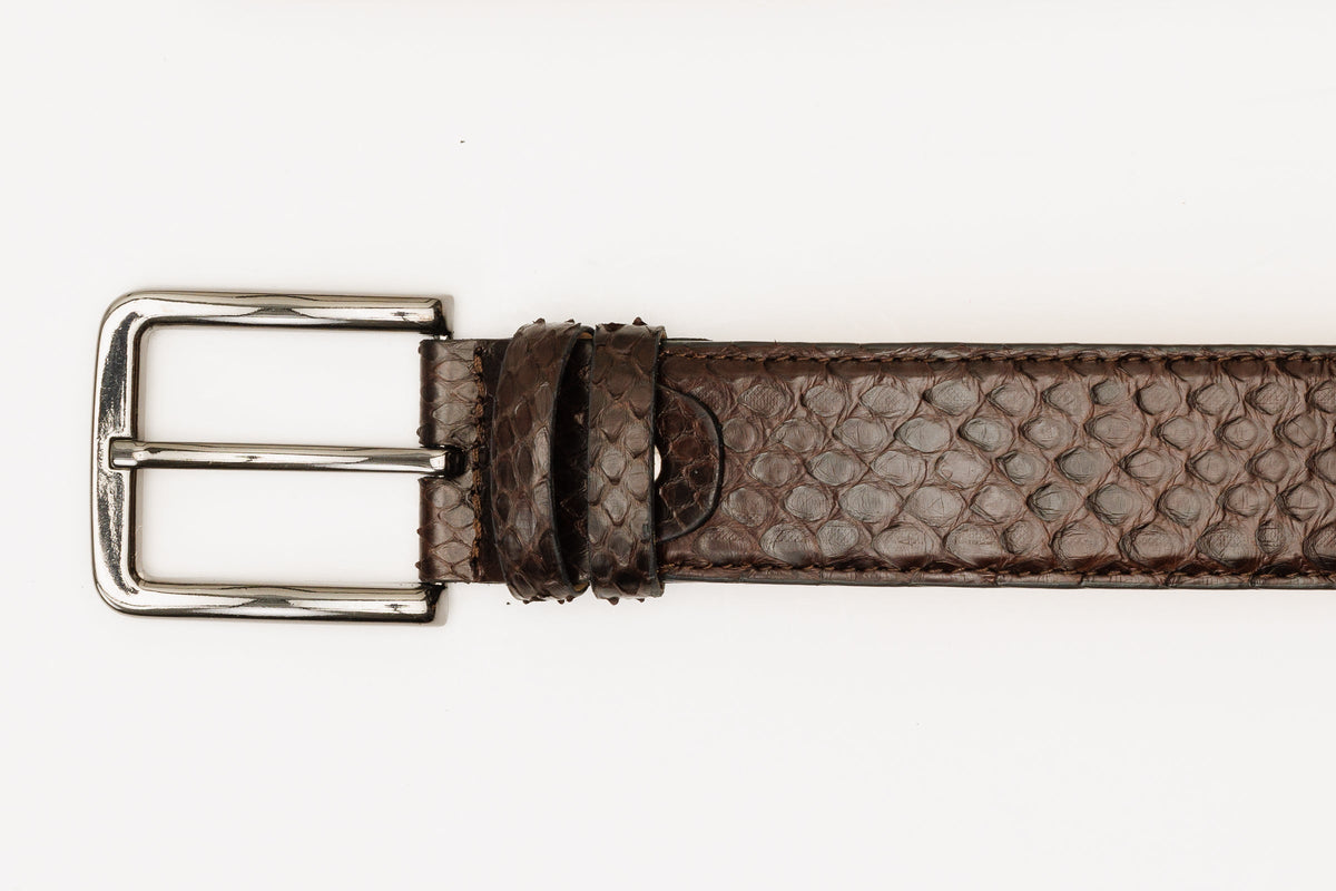 The Boss Brown python Sneak Leather Leather Belt
