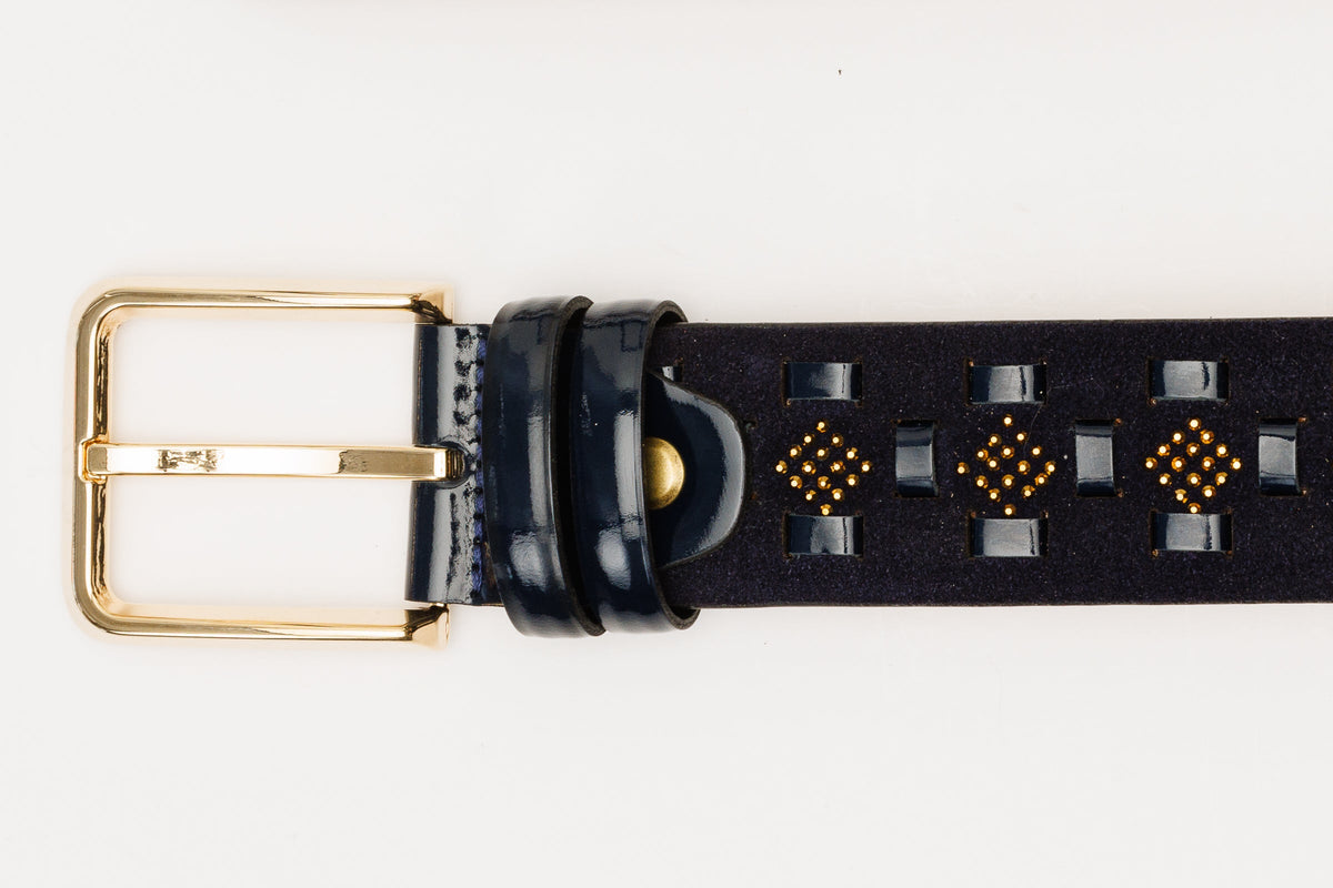 Vinci Leather The Vicino Navy Leather Belt – product view 5