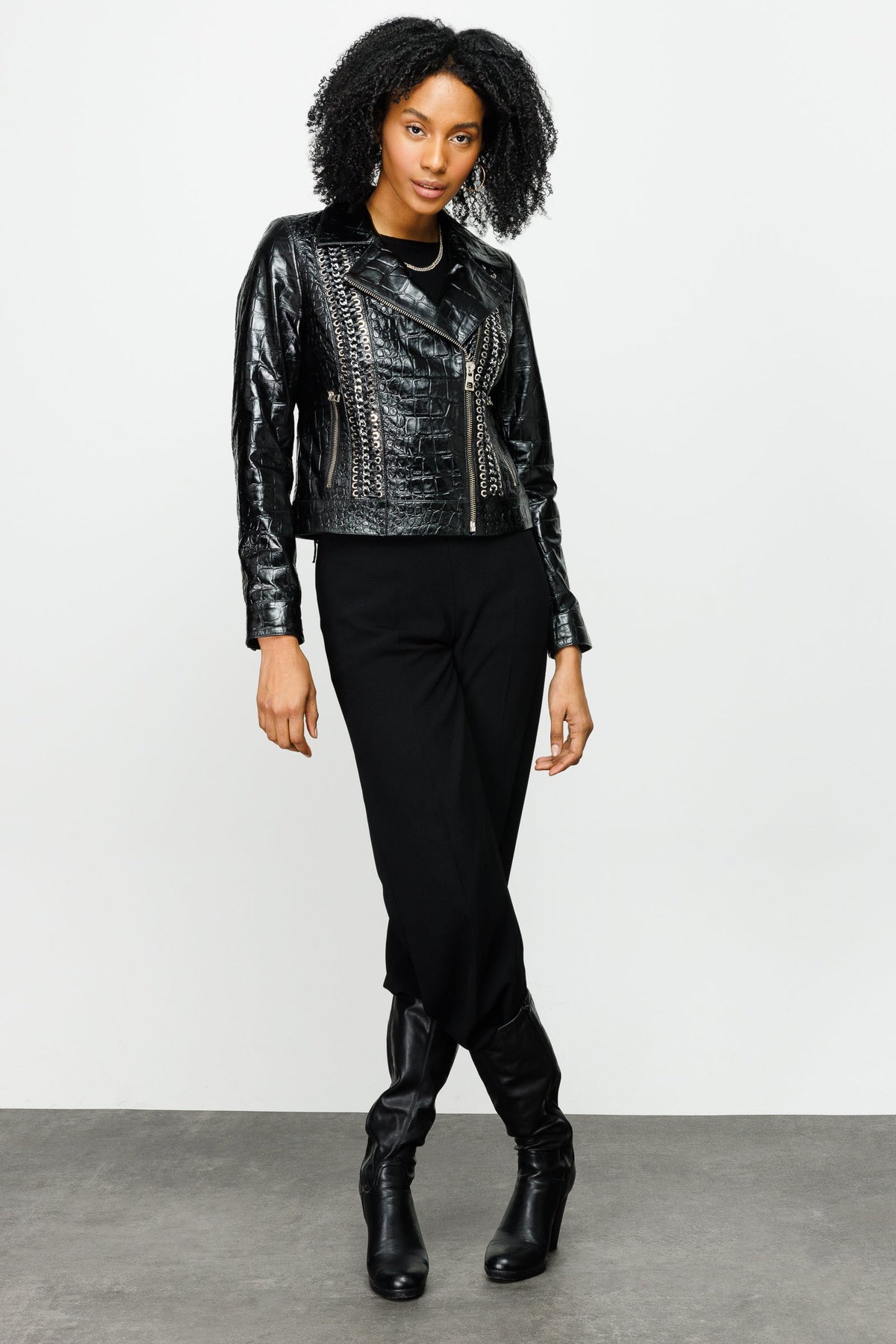 Vinci Leather The Lante Black Leather Women Jacket – product view 5