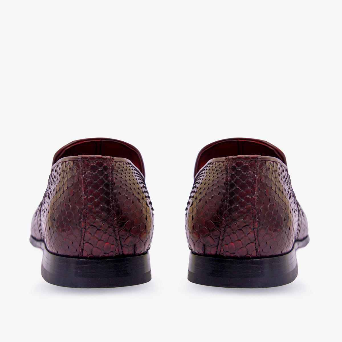 The Bethesda Burgundy Pyhtn Skin Leather Tassel Loafer Men Shoe