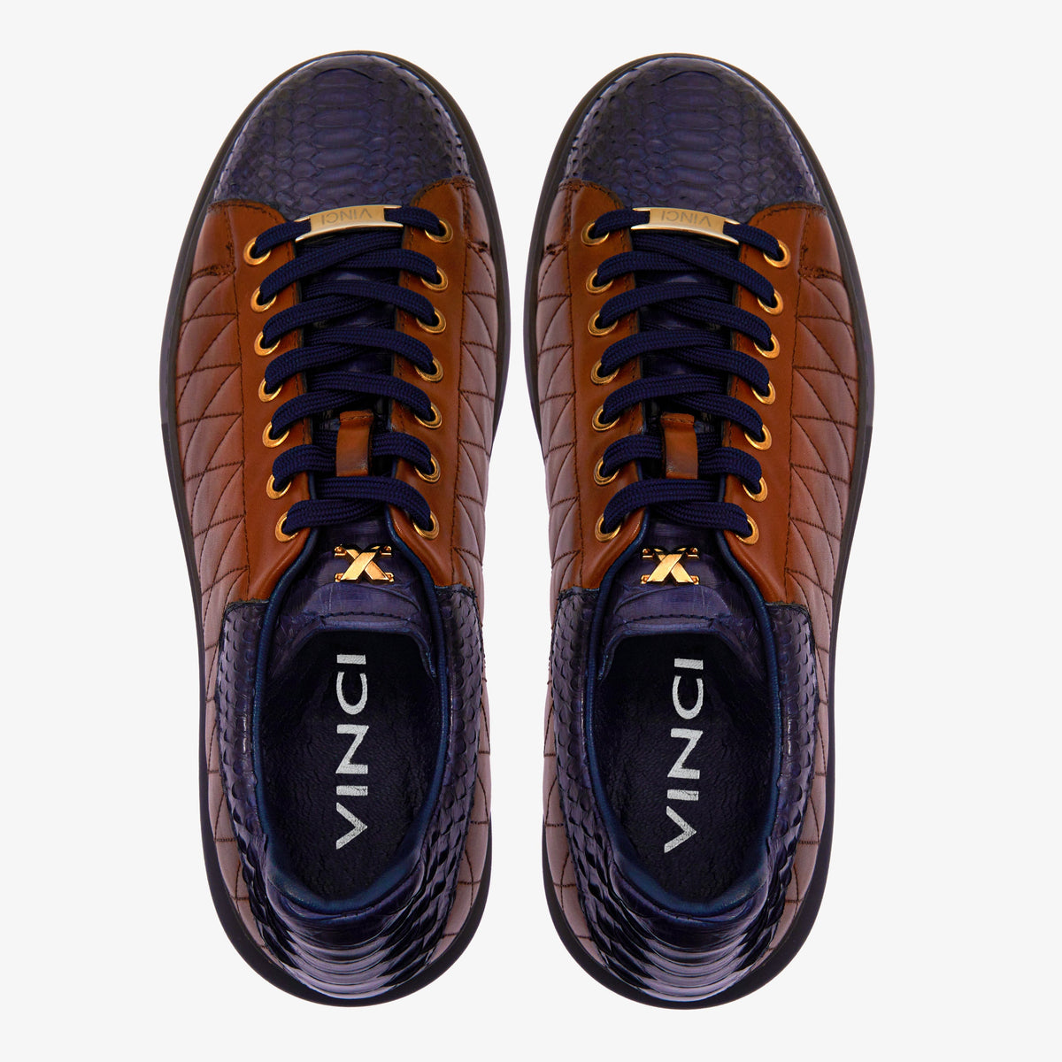The Adler Pyht Snk Skin Tan & Navy Men Sneaker