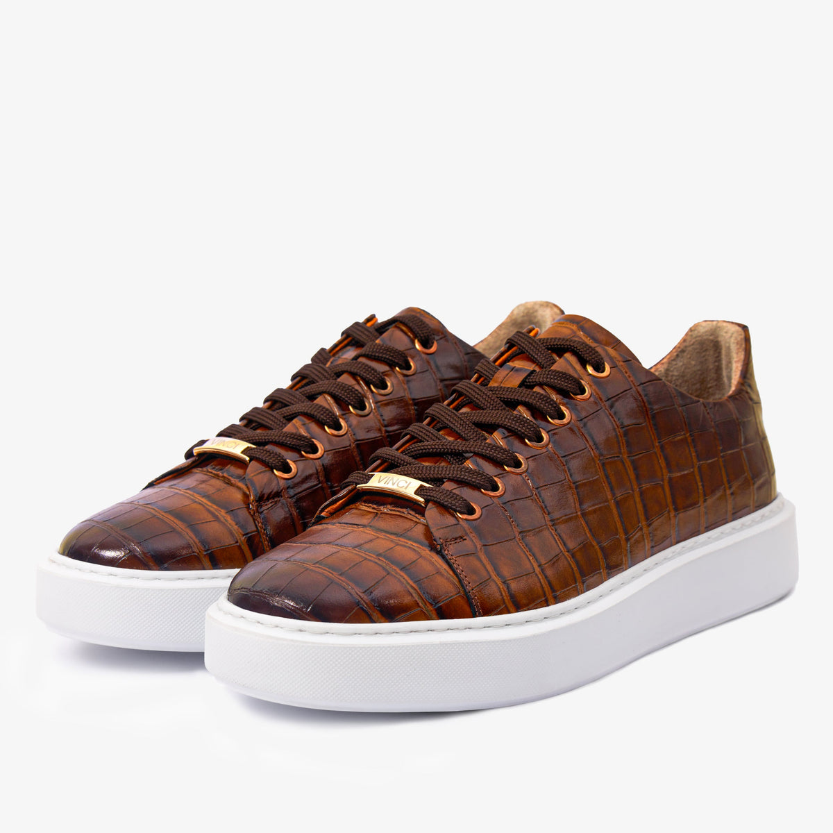 Vinci Leather The Dublin Tan Leather Men Sneaker – product view 2