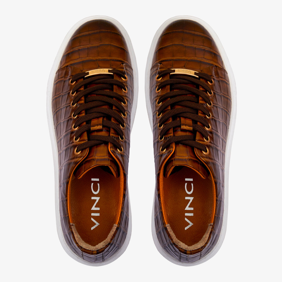 Vinci Leather The Dublin Tan Leather Men Sneaker – product view 3