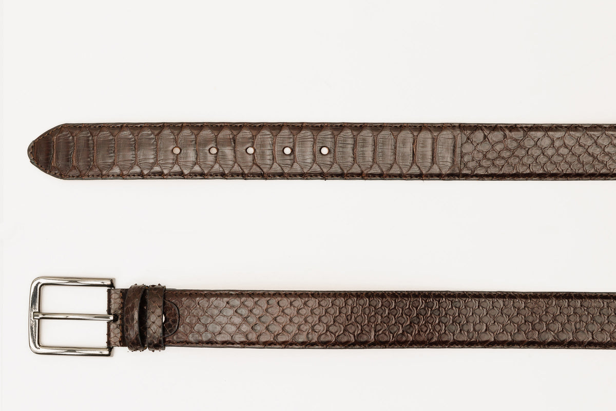 The Boss Brown python Sneak Leather Leather Belt