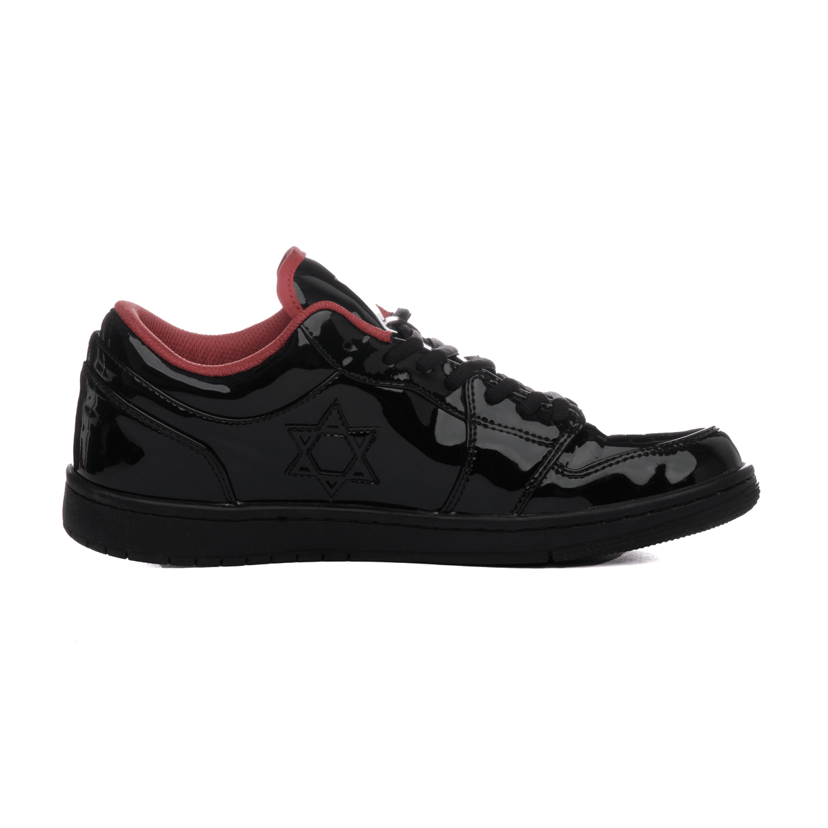 Air Maccabees Low Top (Black) Israel Star of David Leather Sneakers with Magen David – product view 2