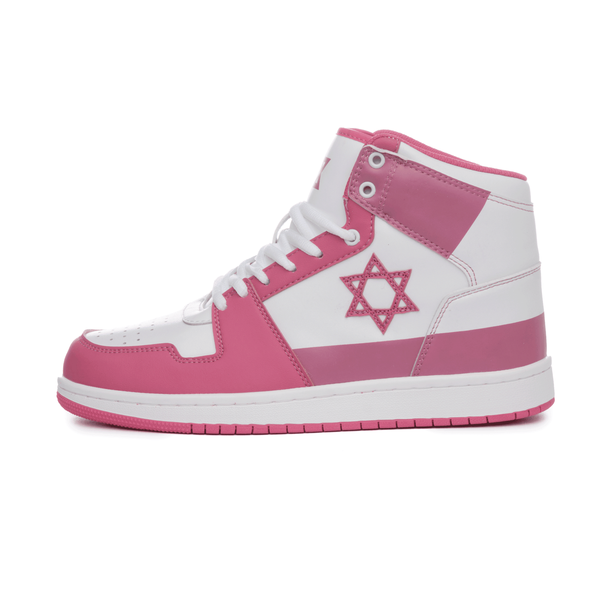 Air Maccabees High Top (Pink) Israel Star of David Leather Sneakers with Magen David – product view 8