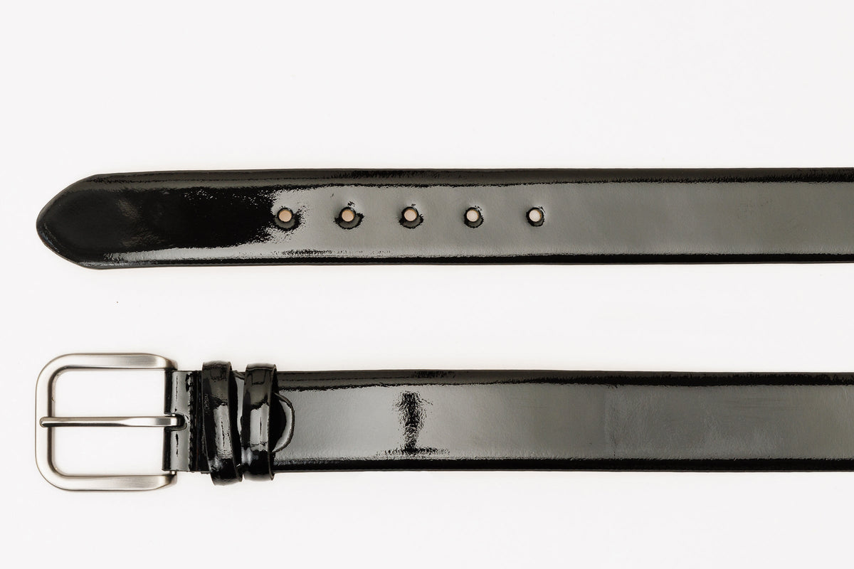 Vinci Leather The Dodoma Black Patent Leather Belt – product view 5