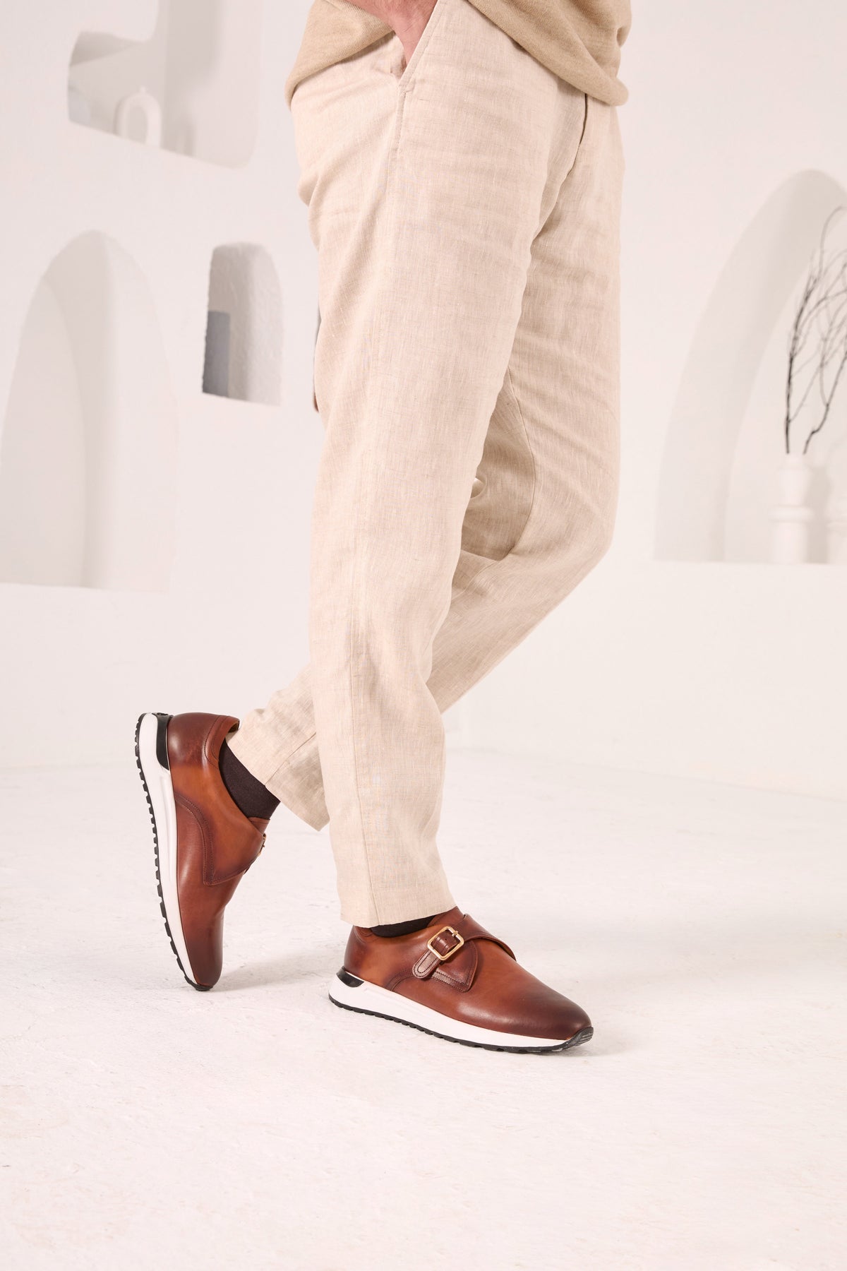 Vinci Leather The Torino Tan Leather Men Sneaker – product view 13