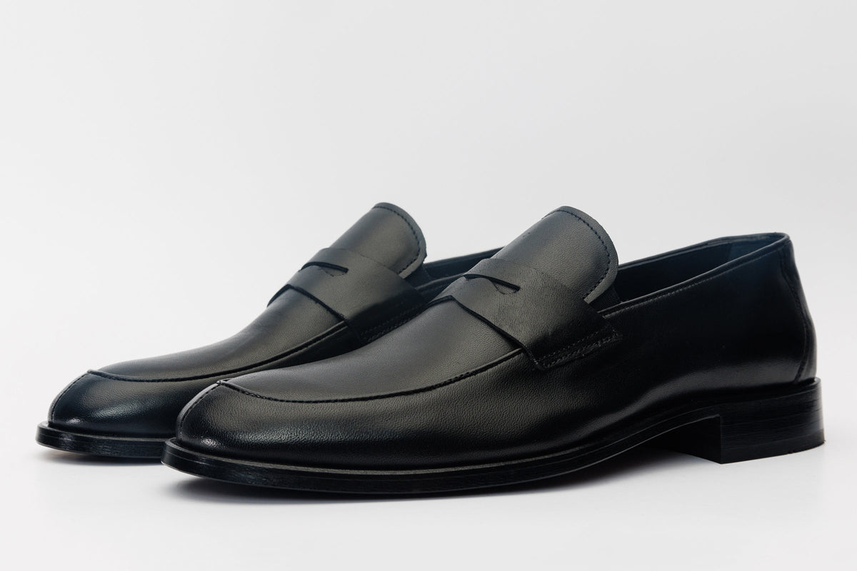 Vinci Leather The Marinka Black Leather Shoe Penny Loafer Men Shoe – product view 2