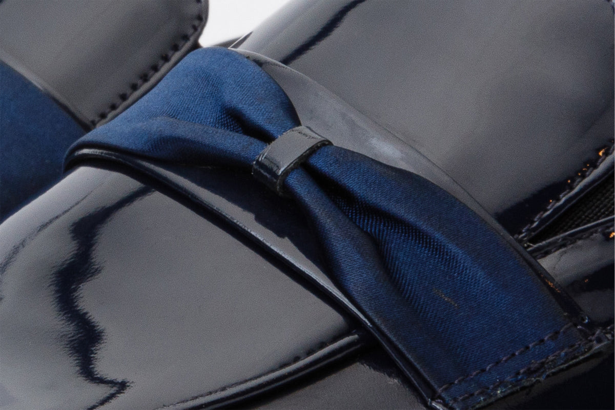 Vinci Leather The Dodoma Navy Patent Leather Loafer Men Shoe – product view 3