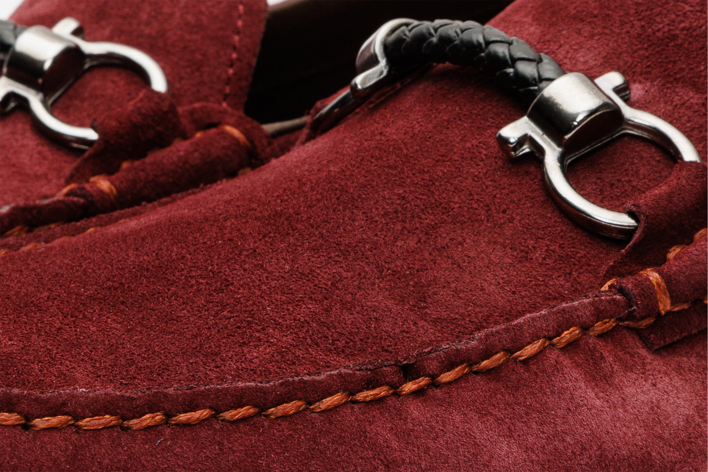 The Bari Burgundy Suede Leather Bit Drive Loafer Men Shoe