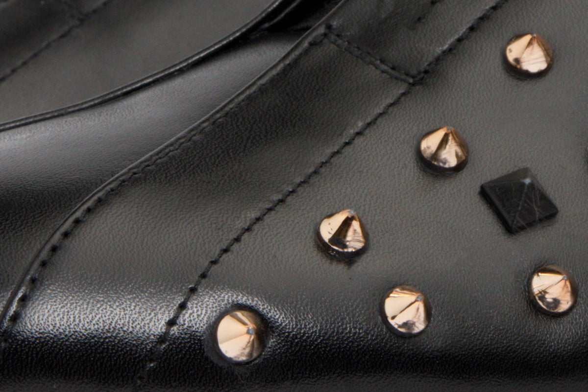 Vinci Leather The Infanta Black Spike Leather Men Sneaker Limited Edition – product view 3