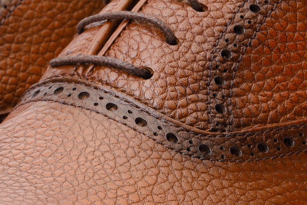 Vinci Leather The Draco Handmade Tan Semi Brogue Oxford Men Shoe – product view 4