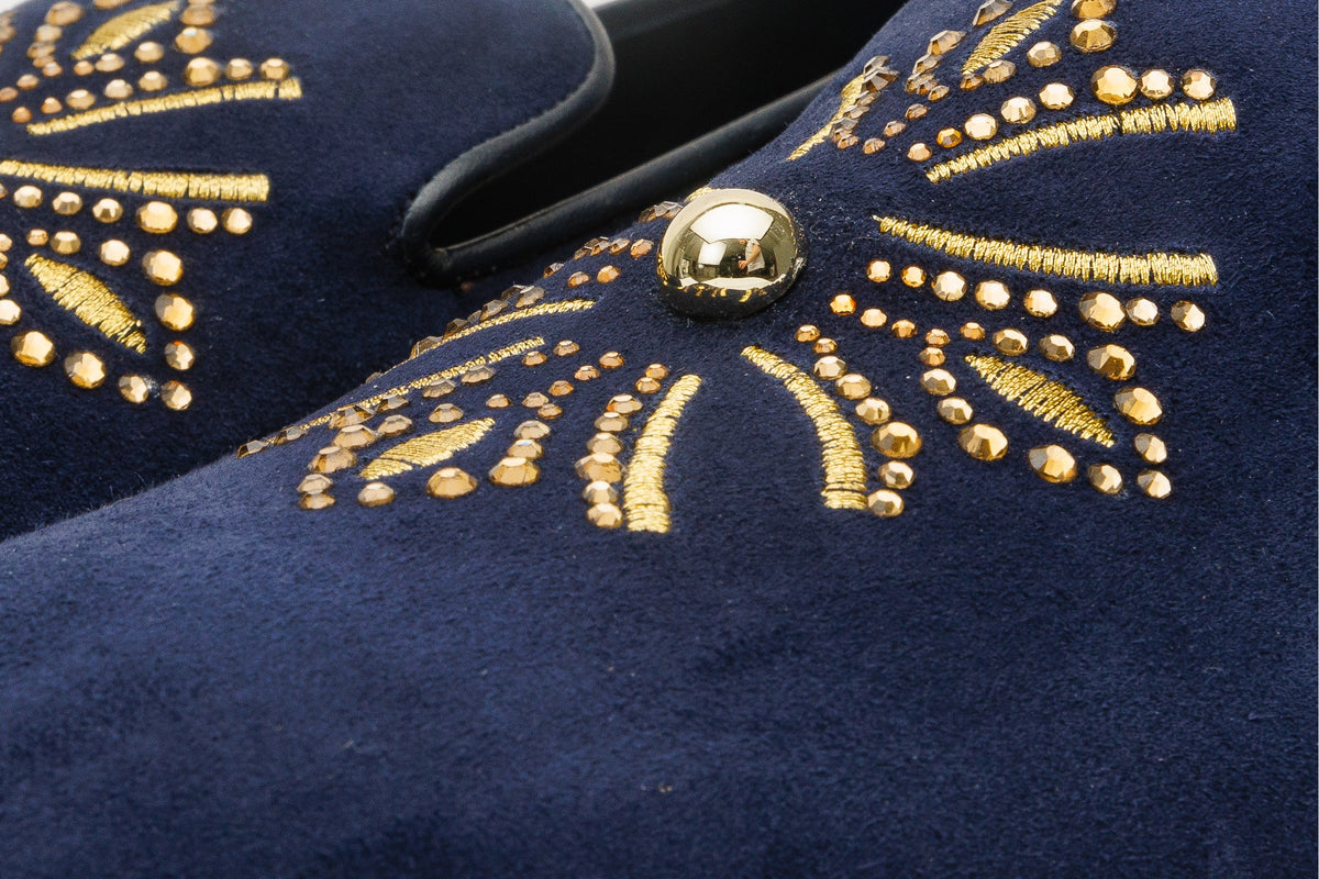 Vinci Leather The Lazio Shoe Navy Blue Suede Slip-on Loafer Men Shoe – product view 3