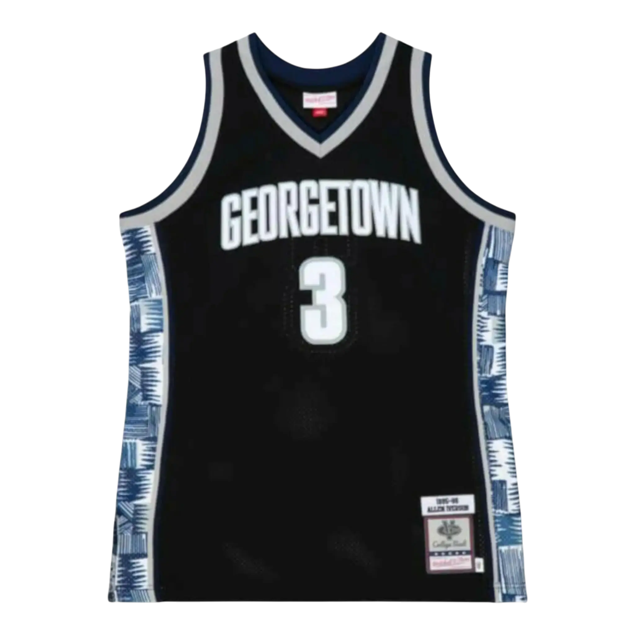 Mitchell & Ness Authentic Georgetown Hoyas 1995-96 Allen Iverson Basketball Men's Jersey — Black/Grey/White