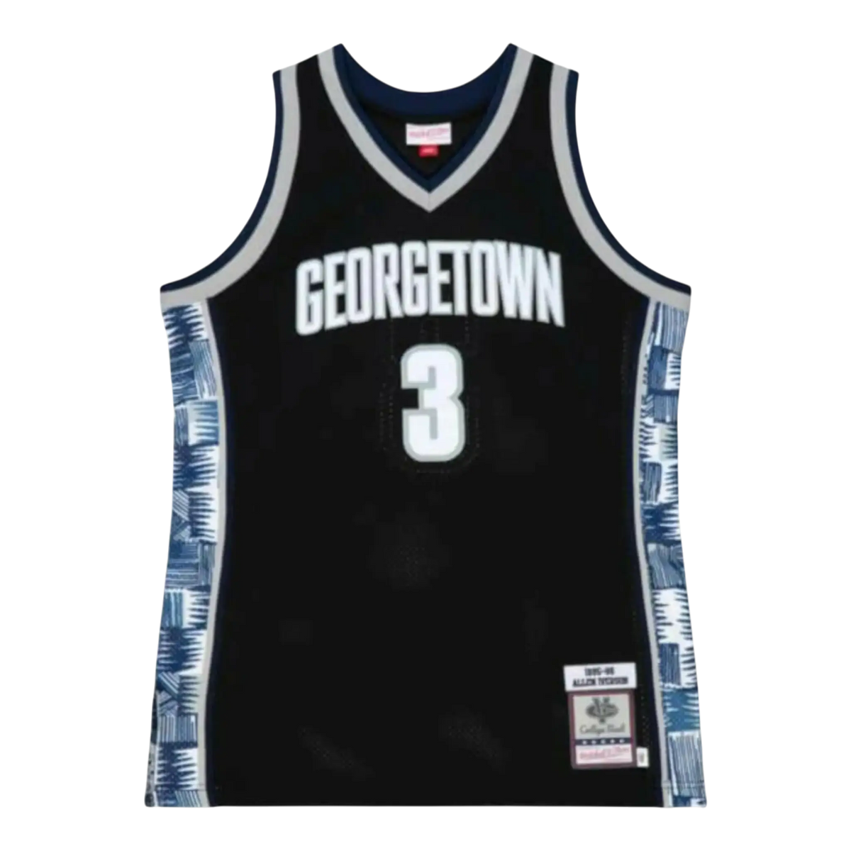 Mitchell & Ness Authentic Georgetown Hoyas 1995-96 Allen Iverson Basketball Men's Jersey — Black/Grey/White – product view 1