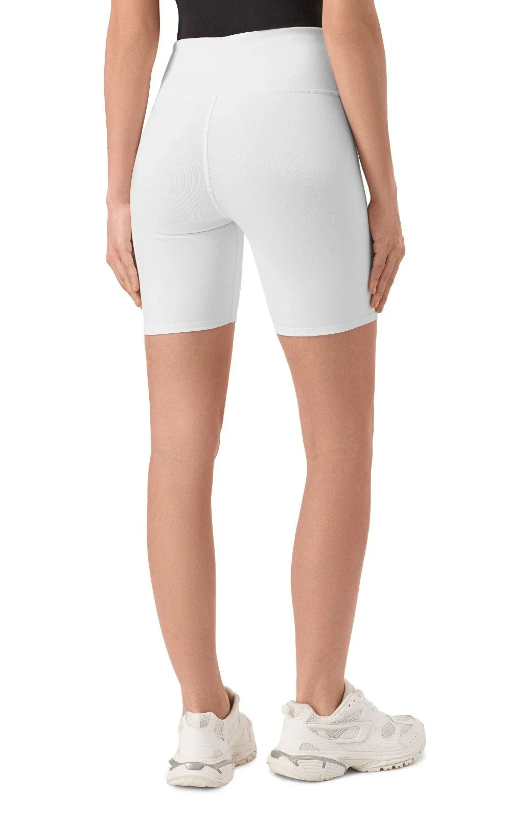 Alo Yoga Yogi Biker Performance Women's Shorts — White/Black
