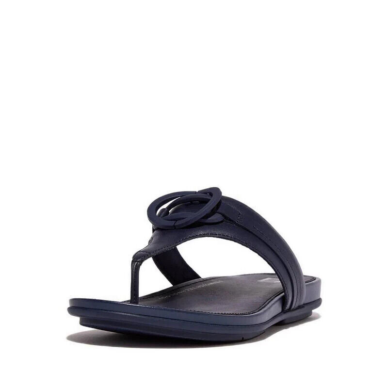 FitFlop Gracie Thong Circlet Toe Post Women's Sandals — Navy Leather – product view 2