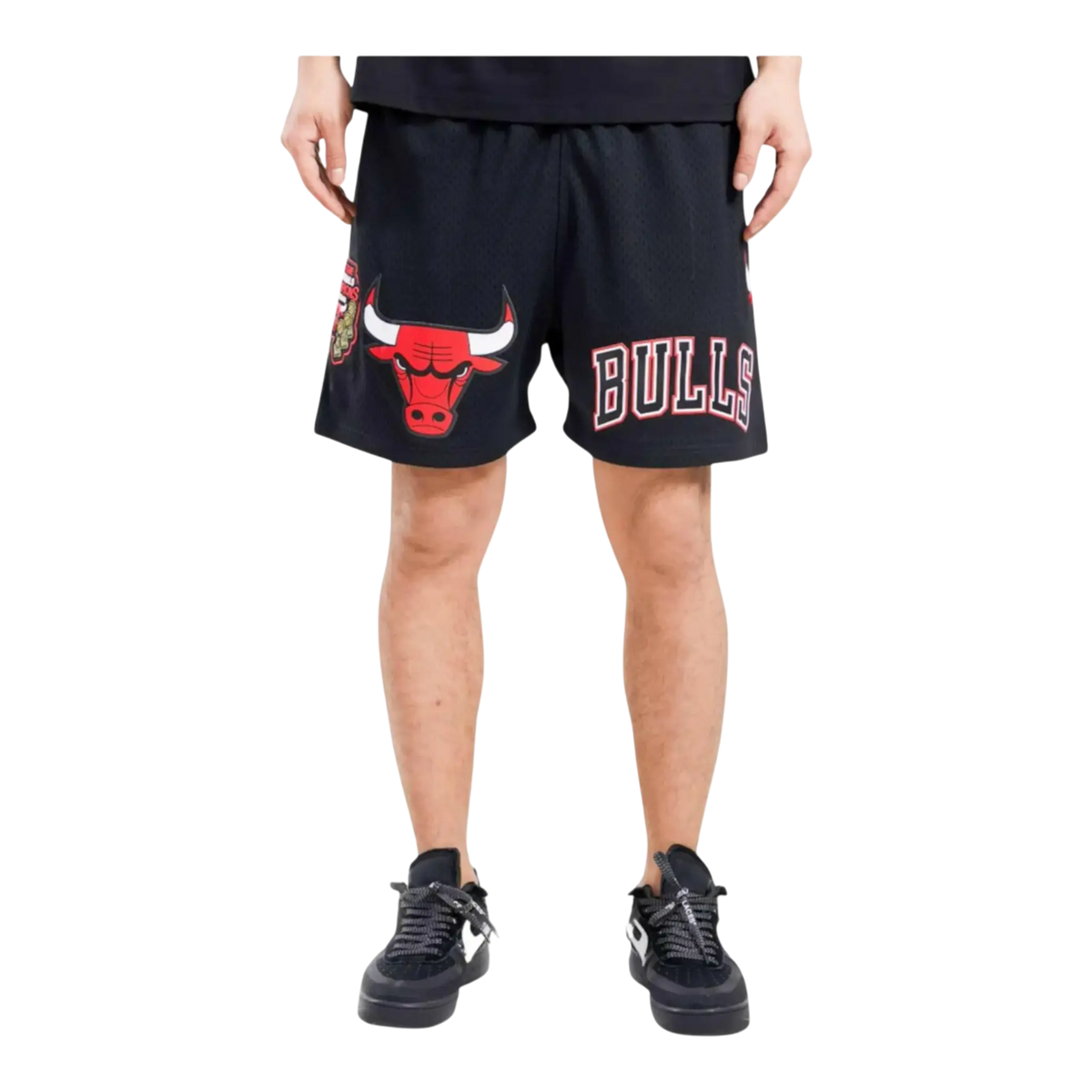 Pro Standard NBA Chicago Bulls Logo Mesh Men's Shorts — Black – product view 1