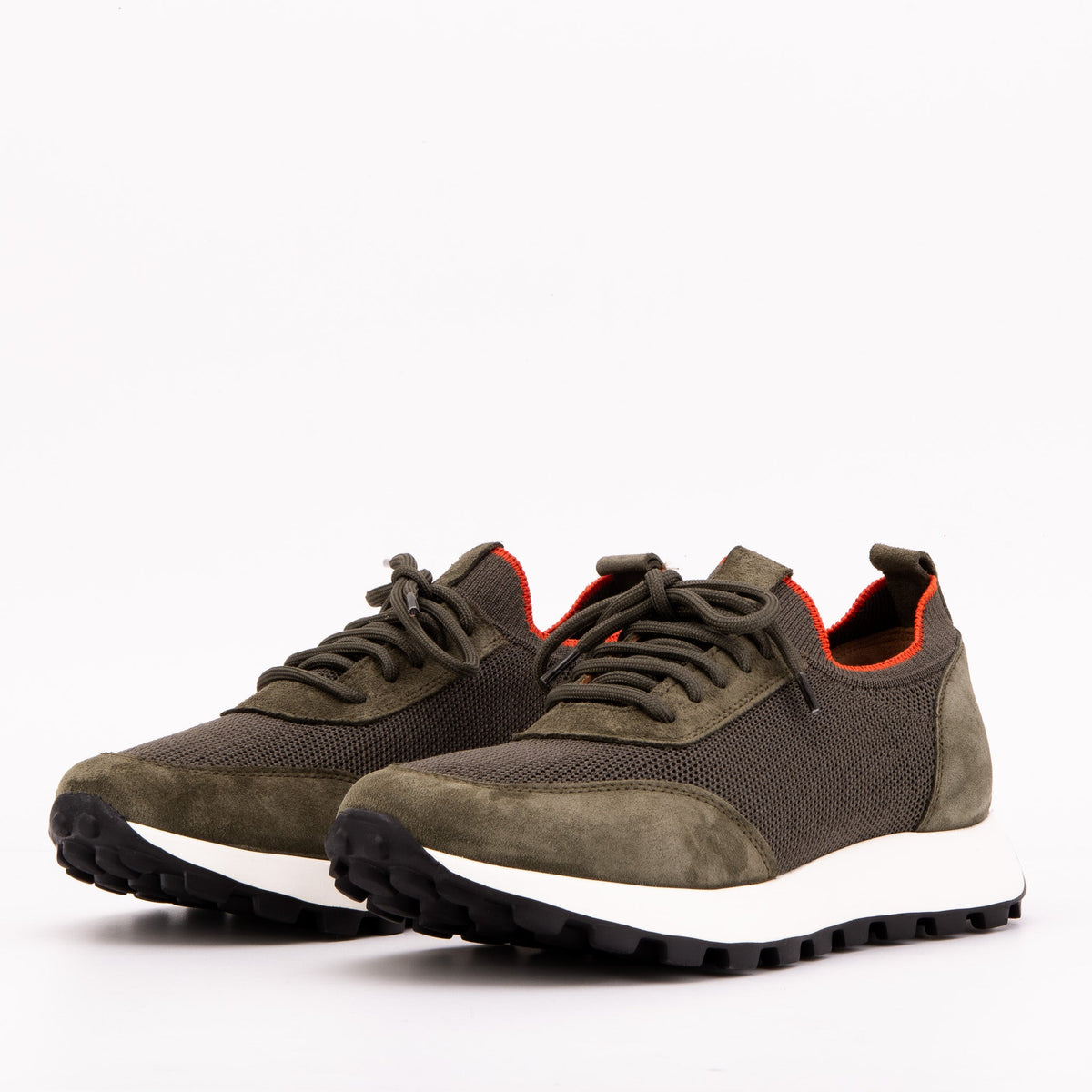 Vinci Leather The Berlin Green Suede Leather Men Sneaker – product view 2