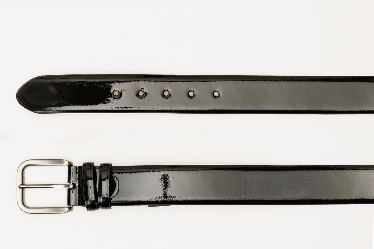Vinci Leather The Royal Hand Craft Black Patent Leather Belt – product view 5