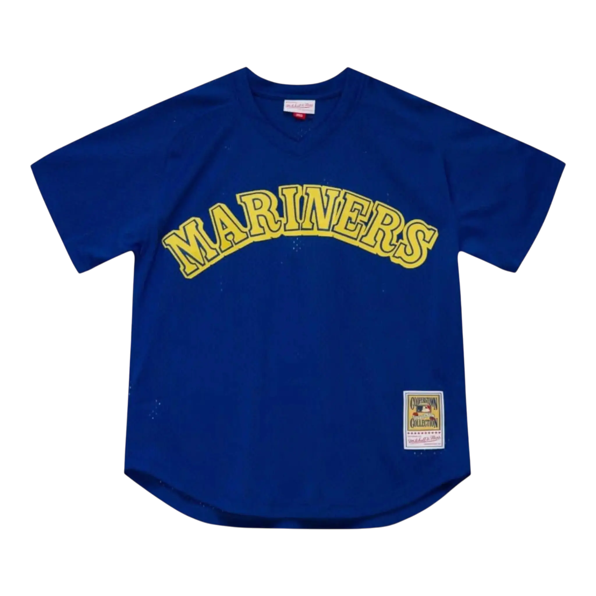 Mitchell & Ness Authentic Mesh BP Seattle Mariners 1991 Ken Griffey Jr. Men's Baseball Jersey — Dark Royal