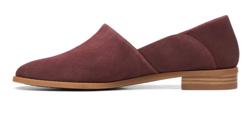 Clarks Pure Belle Slip-On Women's Burgundy Suede 26168761 — product view 2