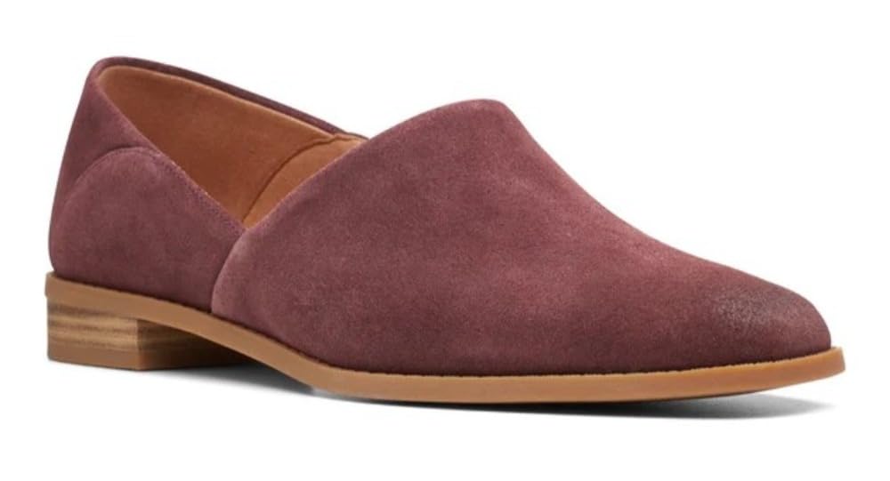 Clarks Pure Belle Slip-On Women's Burgundy Suede 26168761 — product view 1