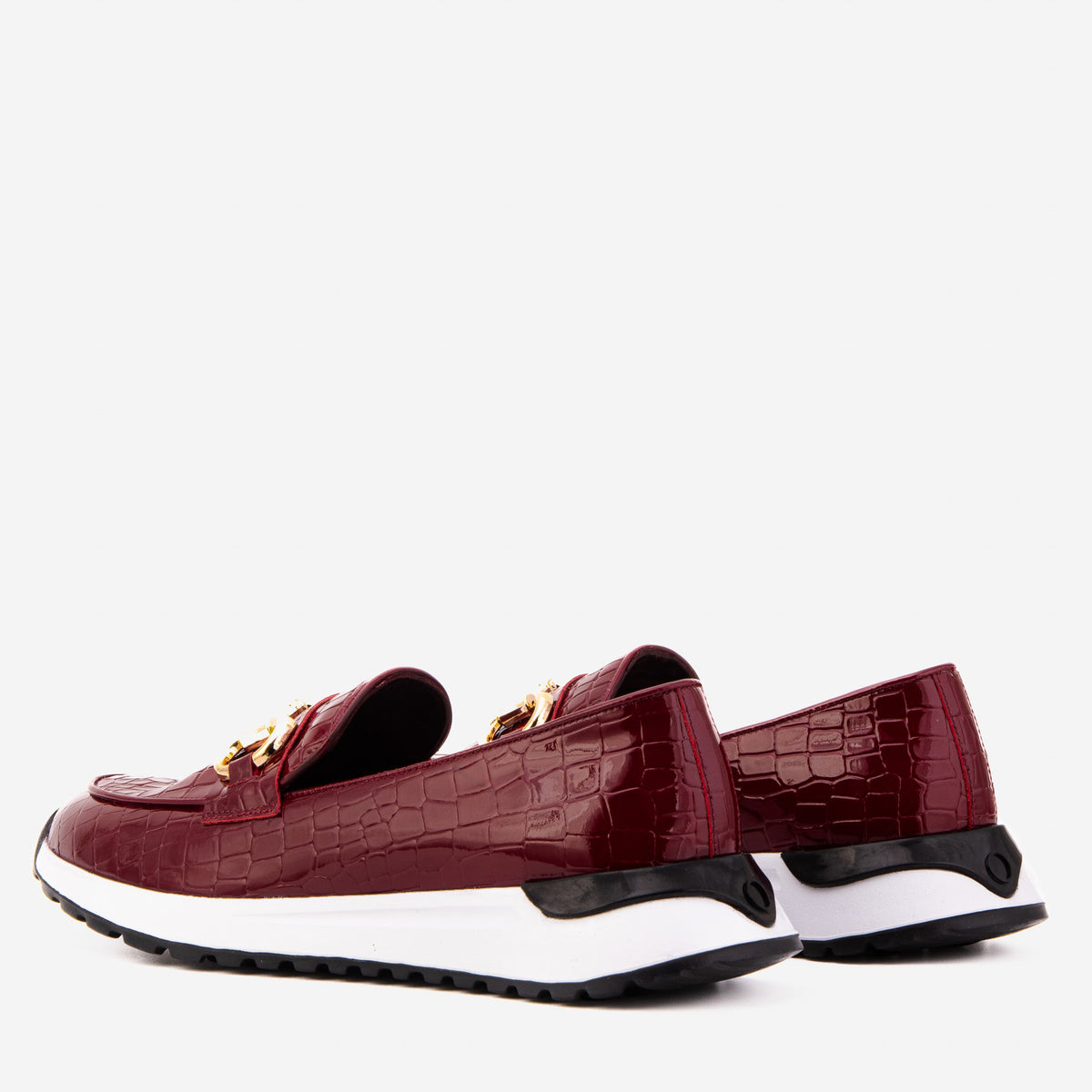 Vinci Leather The Milan Burgundy Croc-Embossed Patent Leather Women Sneaker – product view 8