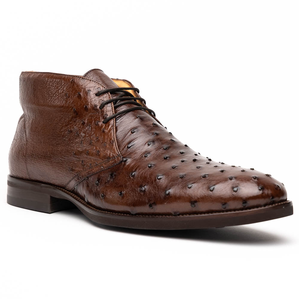 Zelli Italia Men's 43-594-BRN MARCO Ostrich Quill Chukka Boot, Brown