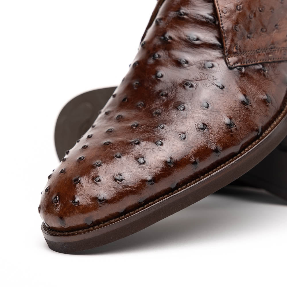 Zelli Italia Men's 43-594-BRN MARCO Ostrich Quill Chukka Boot, Brown