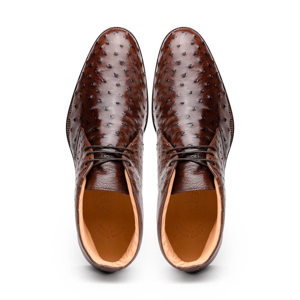 Zelli Italia Men's 43-594-BRN MARCO Ostrich Quill Chukka Boot, Brown