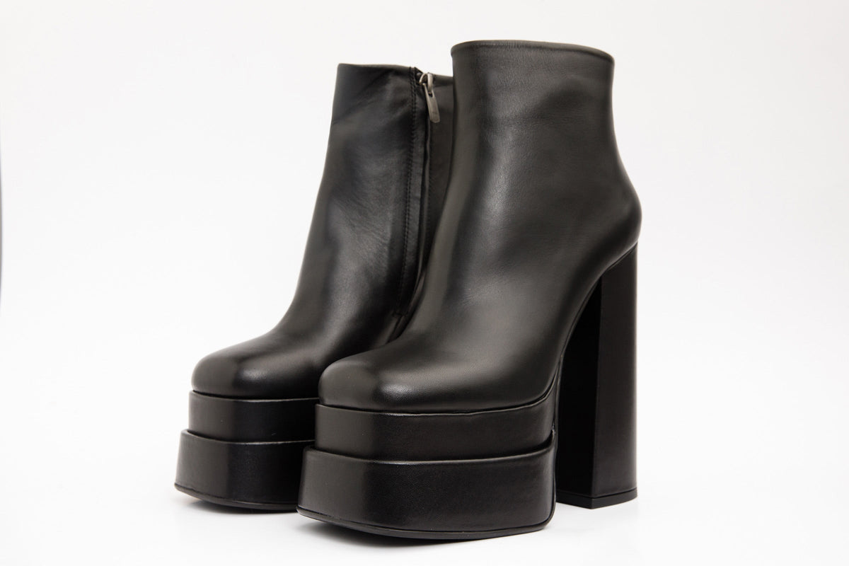 Vinci Leather The Latino Black Leather High Heel Women Boot Final Sale! – product view 2