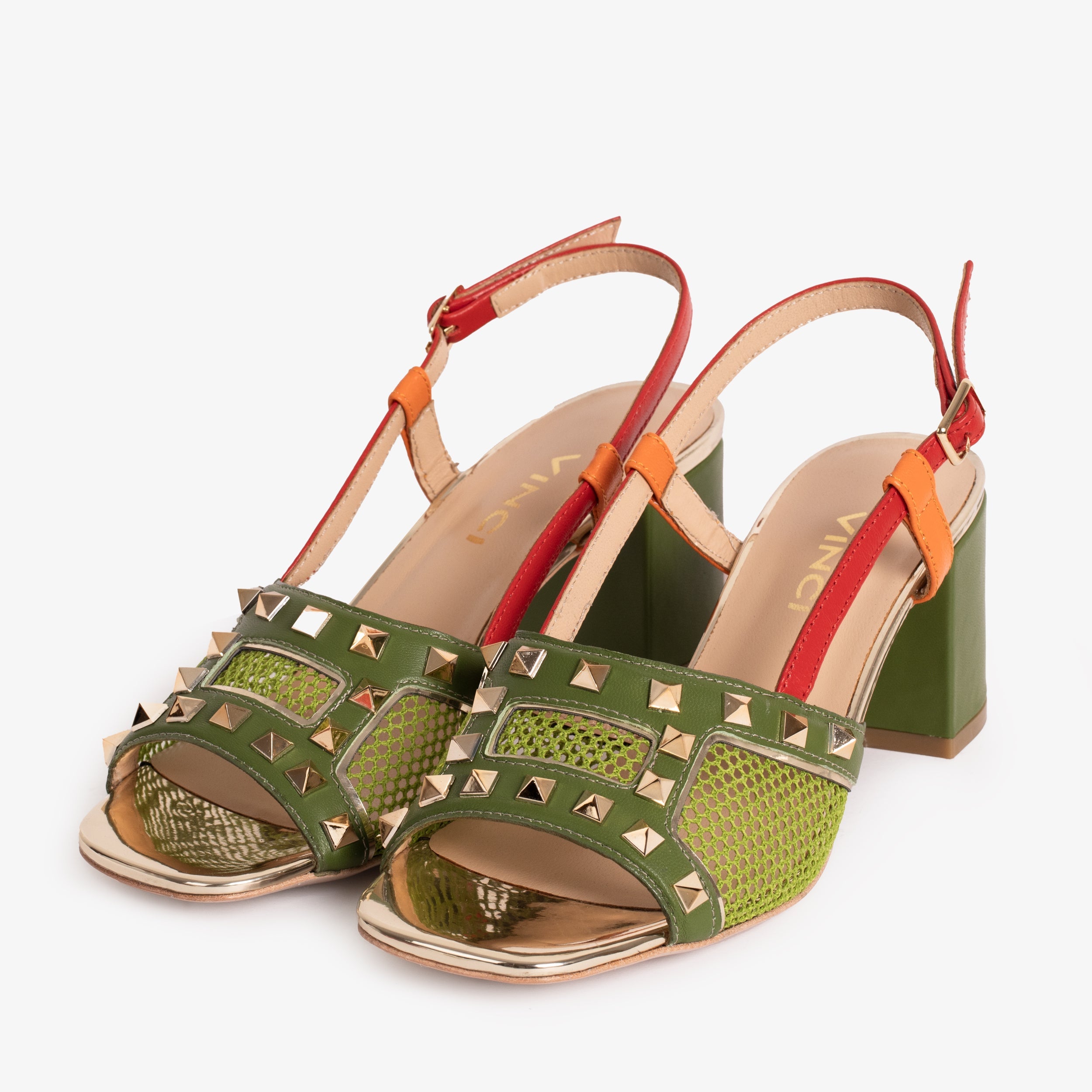 The Linea Green Leather Women Slingback Sandal