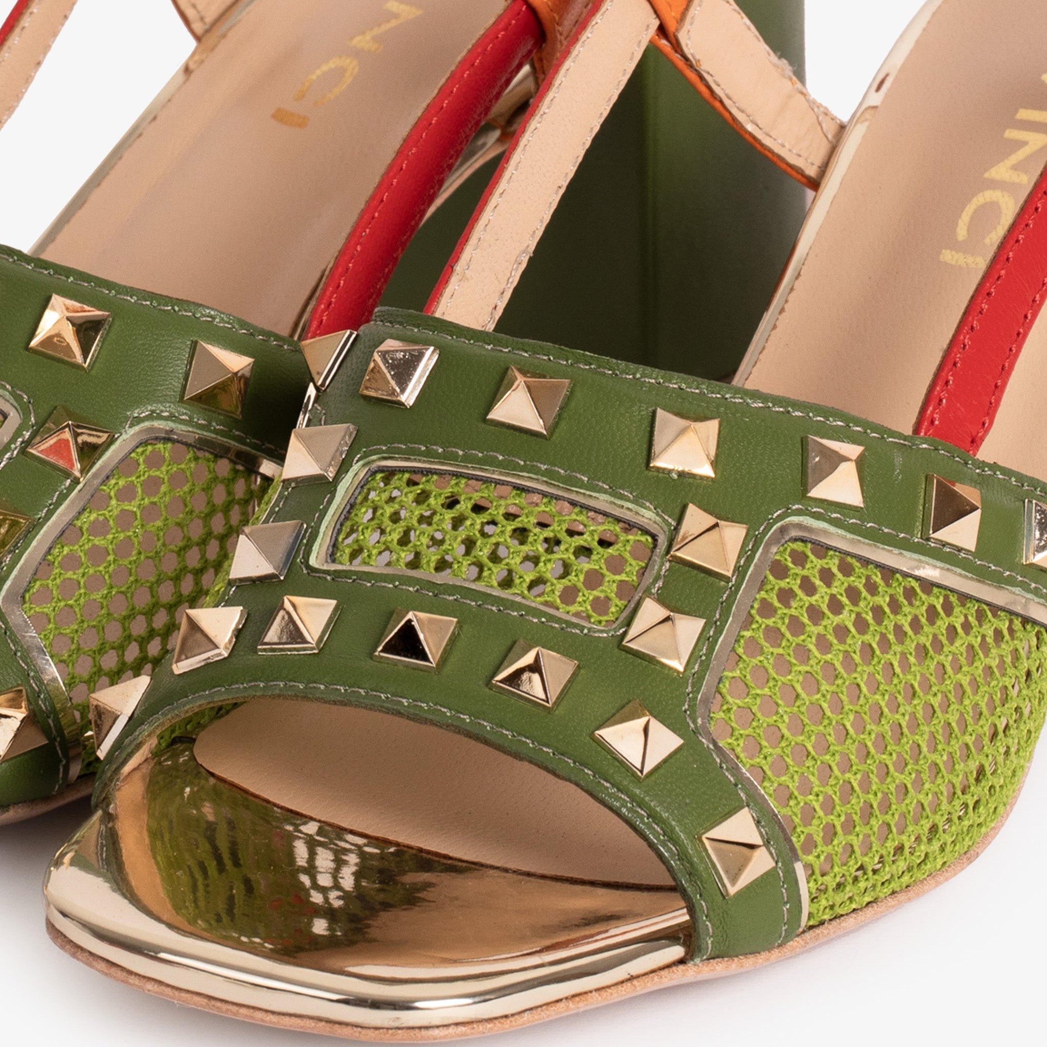The Linea Green Leather Women Slingback Sandal
