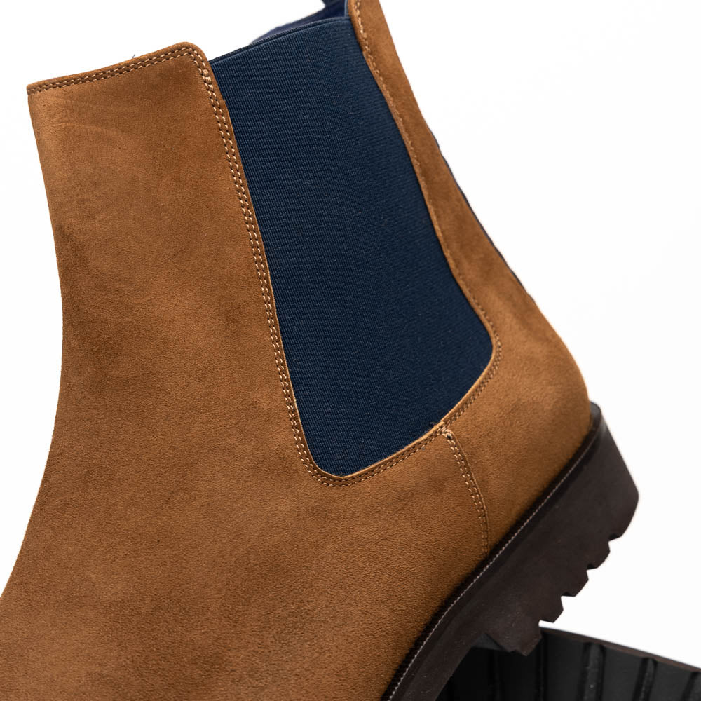Zelli Italia Men's 46-210-CGN GIANNA Suede Chelsea Boot, Cognac