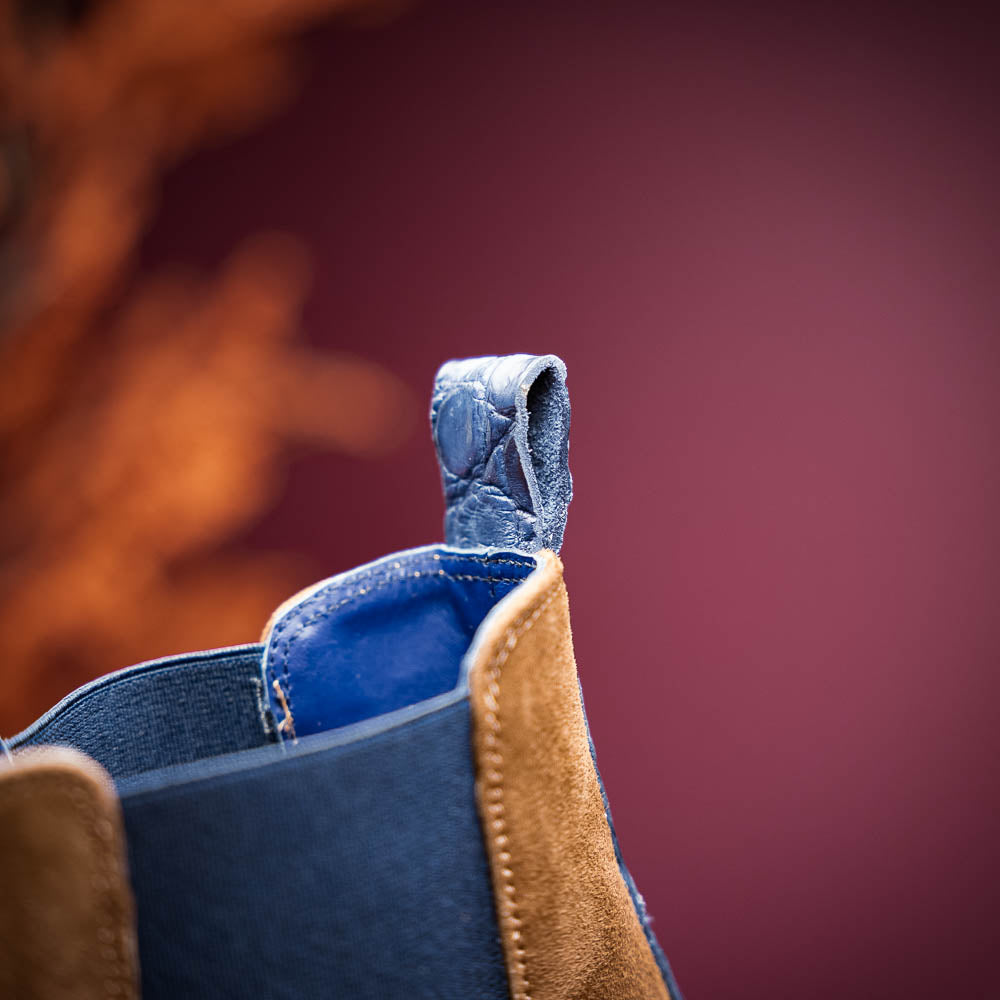 Zelli Italia Men's 46-210-CGN GIANNA Suede Chelsea Boot, Cognac