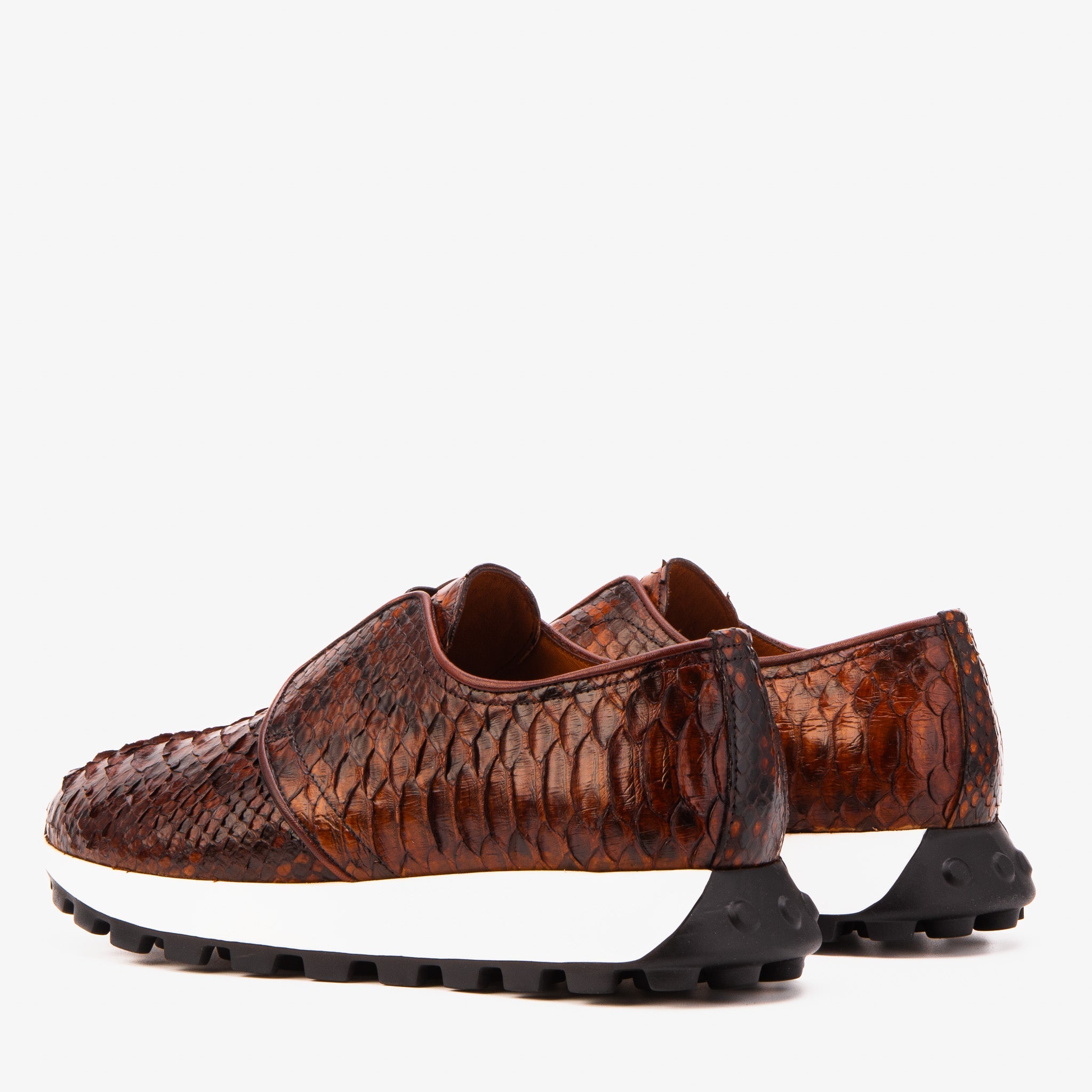The Obsidian Tan Python Leather Men Sneaker