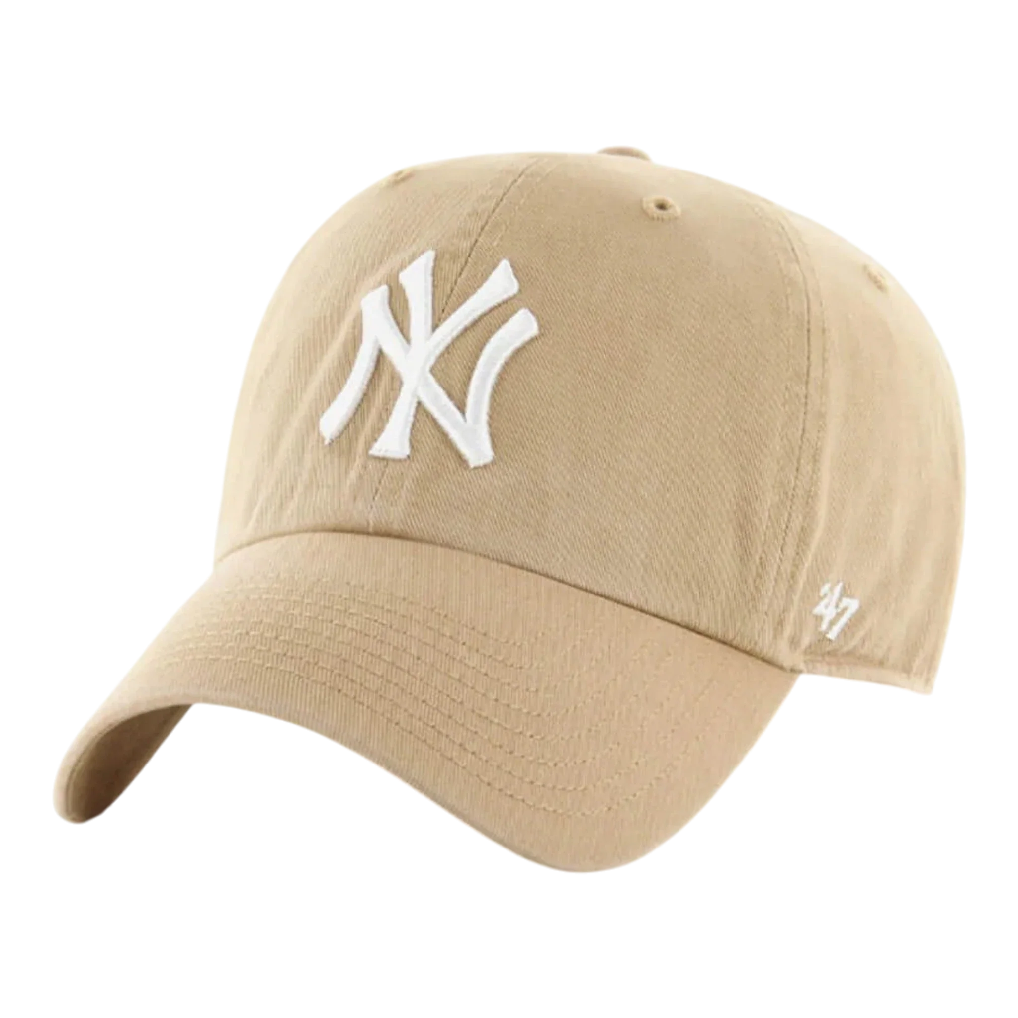 47 Brand Clean Up New York Yankees Strapback Hat — Khaki Adjustable Cap