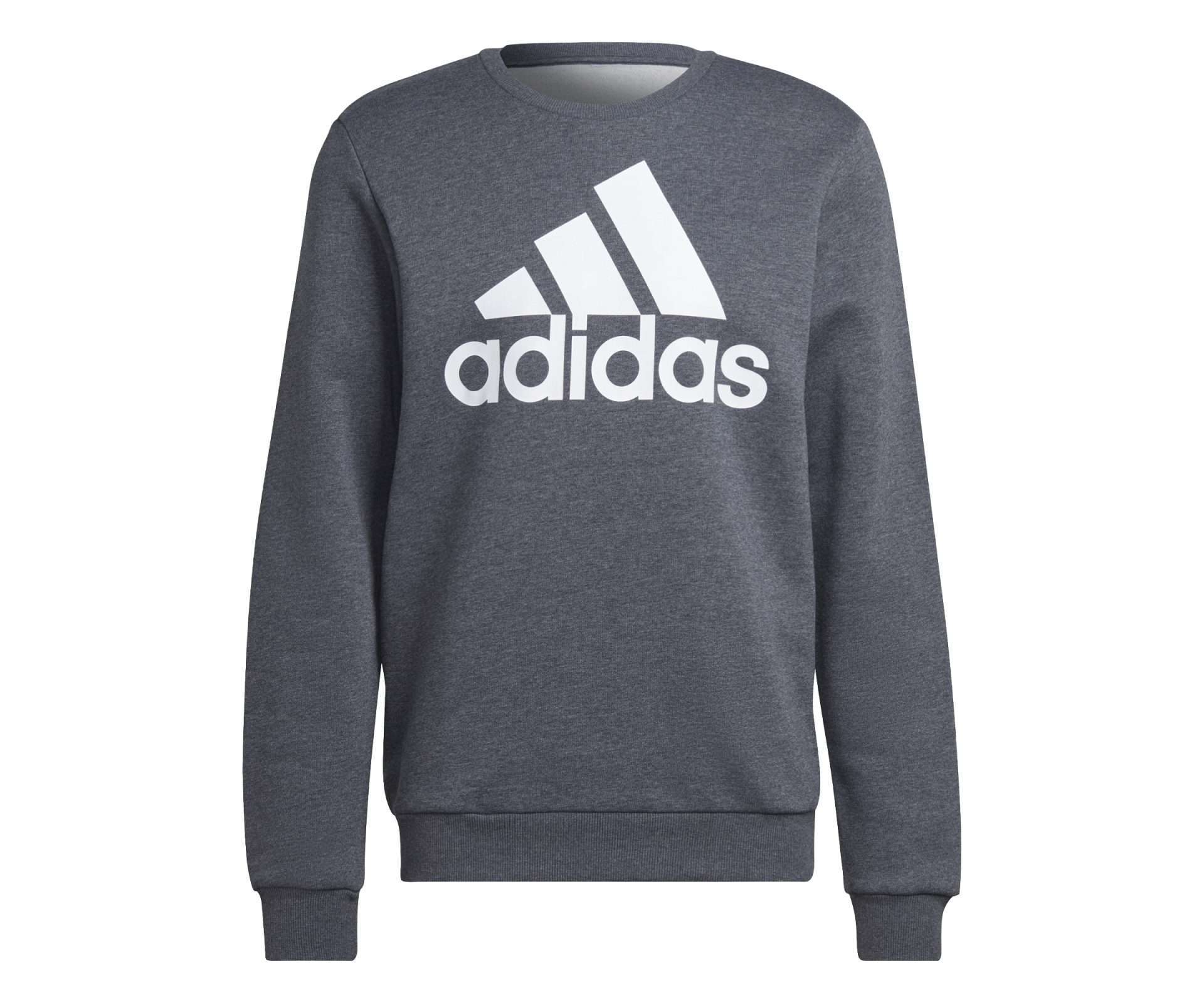 adidas Men's Essentials Big Logo Sweatshirt - DARK GREY / HEATHER WHITE