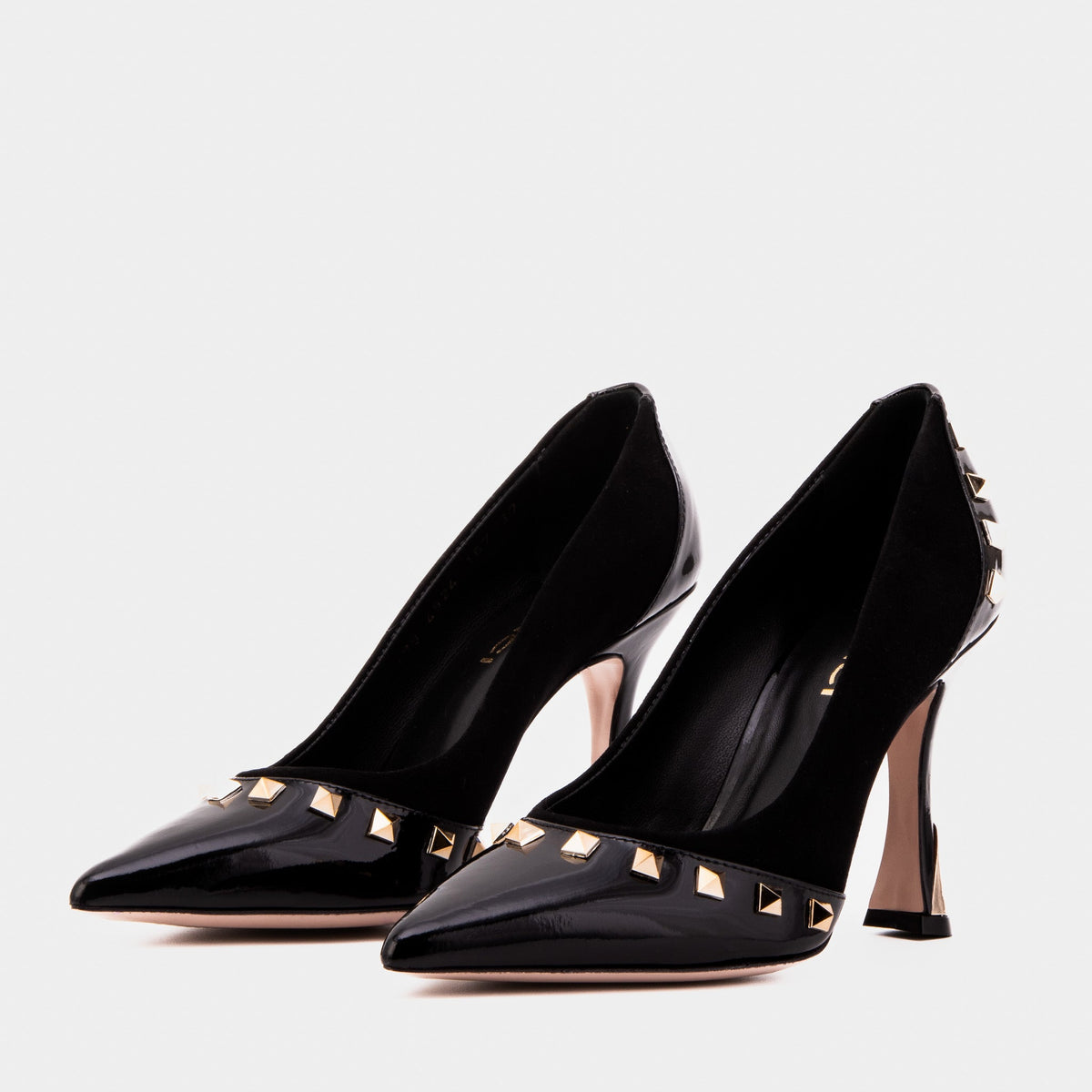 Vinci Leather The Bella Vita Studded Black Leather Pump Women Shoe – product view 2