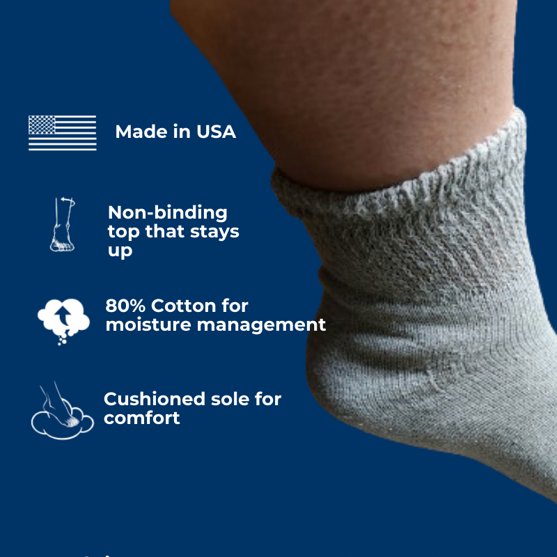 Men's Cotton Diabetic Ankle Socks (6 Pair) – product view 10