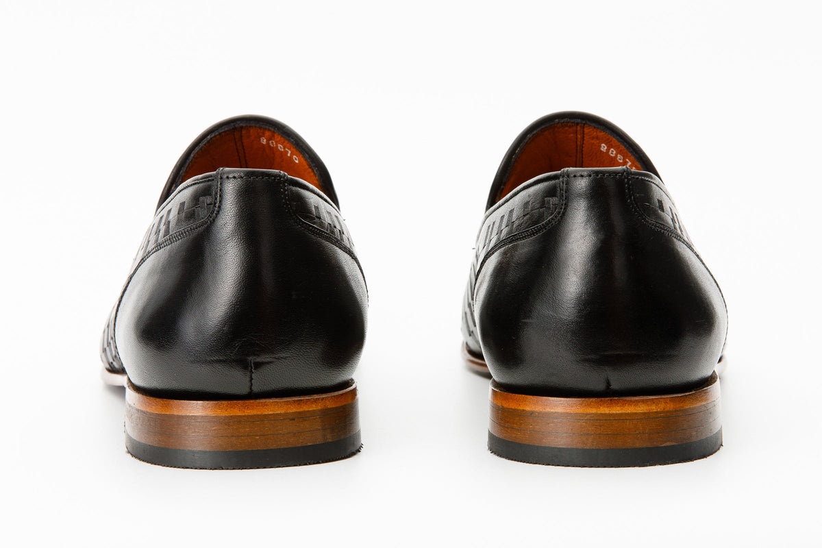 Vinci Leather The Meram Black Leather Tassel Slip-On Loafer Men Shoe – product view 4