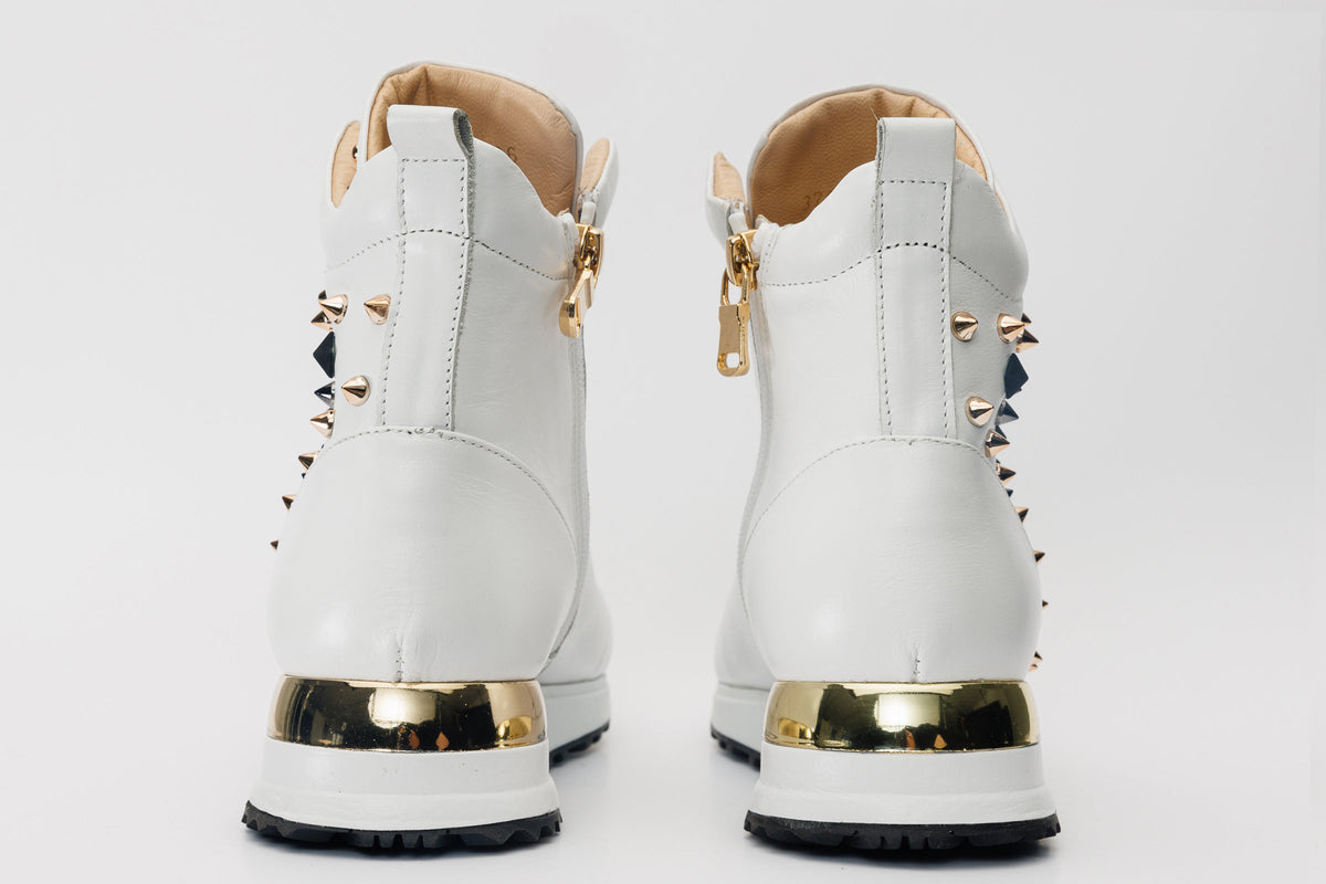 Vinci Leather The Infanta High-Top White Spike Leather Women Sneaker Limited Edition – product view 4