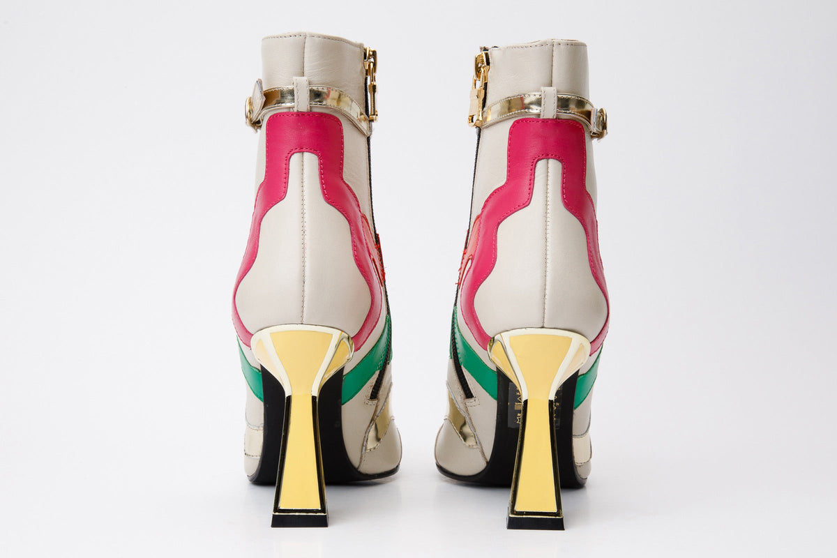 Vinci Leather The Tario Cream Leather Ankle Women Boot – product view 4