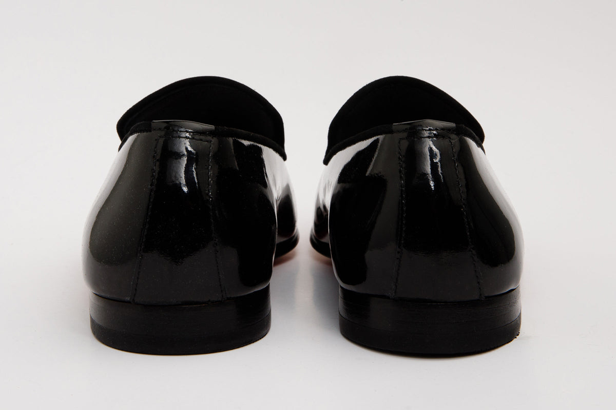 Vinci Leather The Pombe Black Patent Leather Dress Slip-on Loafer Men Shoe – product view 4