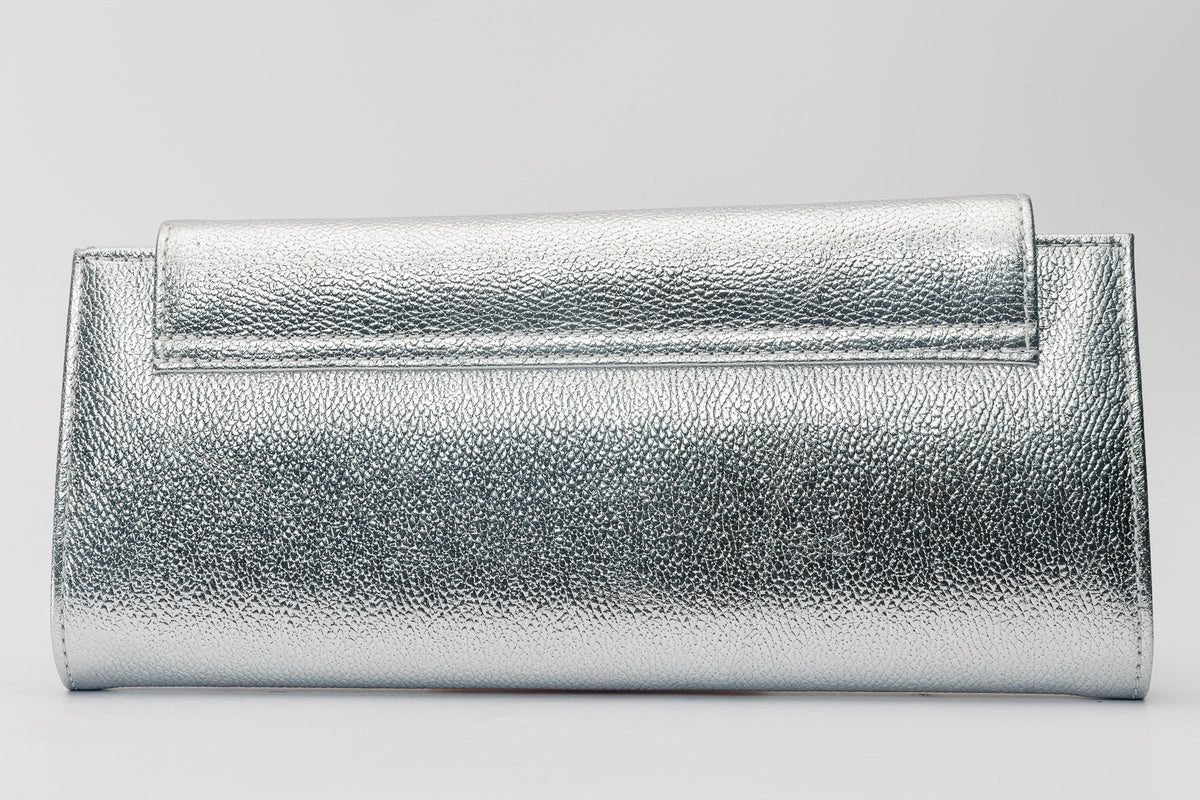 Vinci Leather The Ege Silver Leather Clutch – product view 4