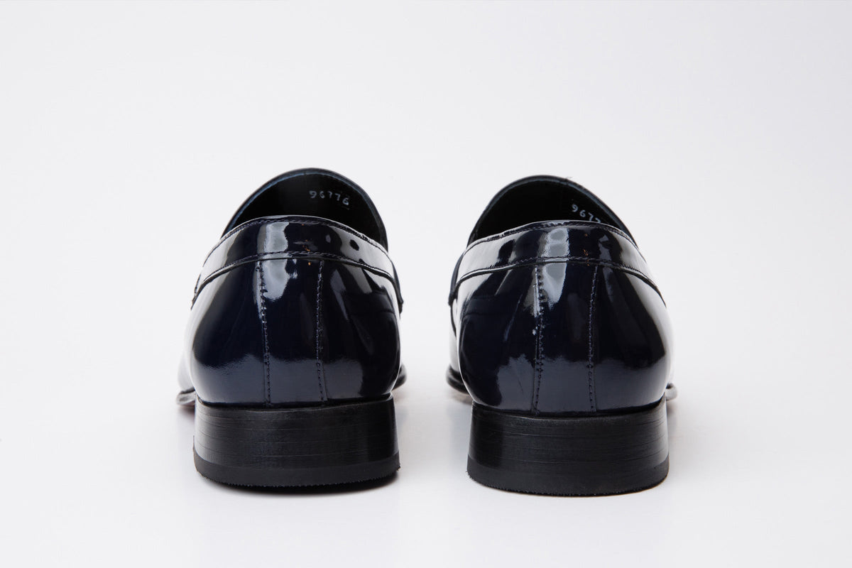 Vinci Leather The Dodoma Navy Patent Leather Loafer Men Shoe – product view 4